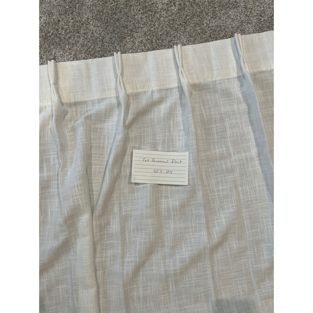 Off White Cream Linen Blend Pinch Pleat Hidden Tab Curtain Panel Set 40x104